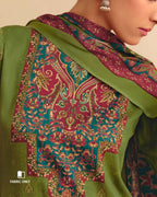 Jungle Vibes Green Jam Cotton With Khatli Hand Work Charm With Modern Prints