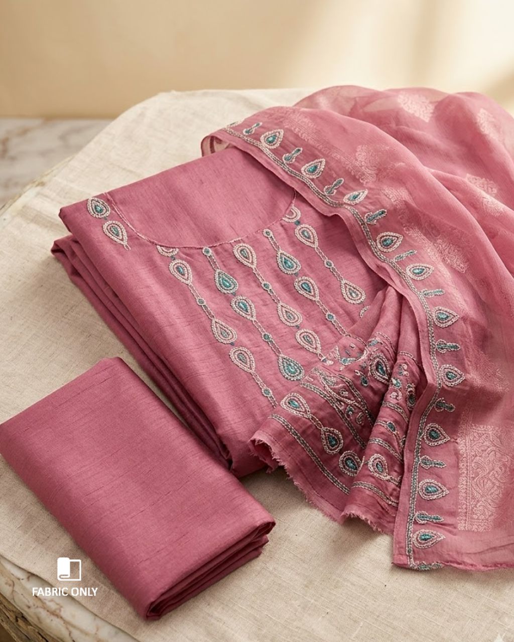 Old Geranium Pink Cotton Handcrafted Heritage Weave