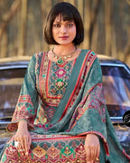 Caribe Blue Viscose Muslin Exclusive Gota Detailing Grace Set