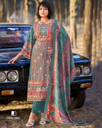 Caribe Blue Viscose Muslin Exclusive Gota Detailing Grace Set