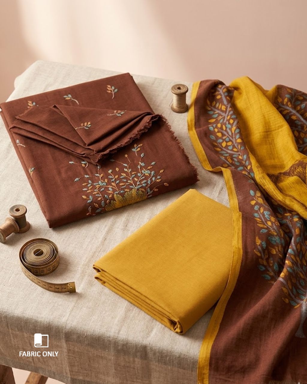 Tempered Chocolate Pashmina Embroidered Luxe Wear