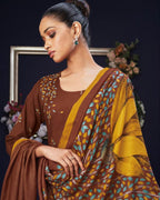 Tempered Chocolate Pashmina Unstitched Salwar Fabric