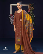 Tempered Chocolate Pashmina Unstitched Salwar Fabric
