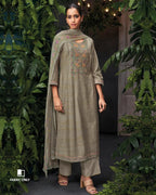 Lost Canyon Grey Premium Embroidery Unstitched Dress Material