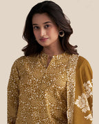 Damascene Yellow Premium Cotton Printed Everyday Comfort