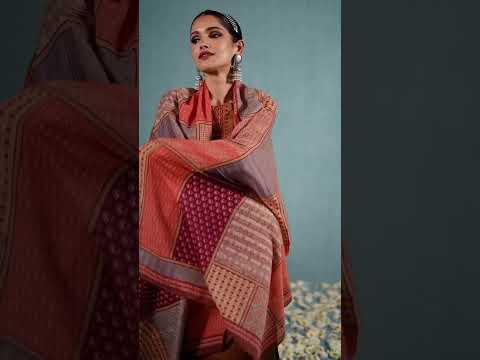 Spicy Mix Unstitched Satin Designer Dress Fabric