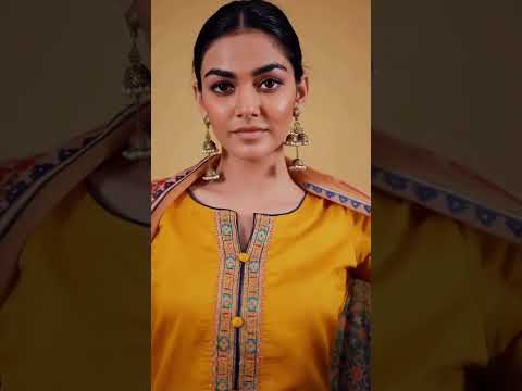 Brandy Punch Yellow Embroidery Traditional Unstitched Dress Material