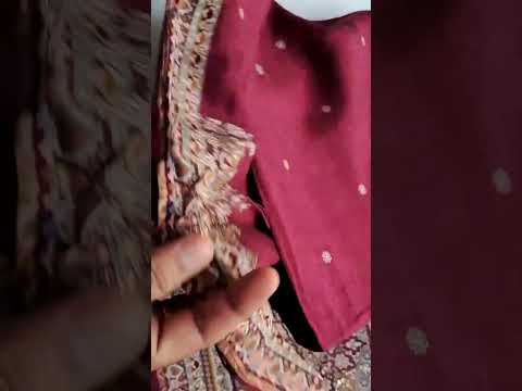 Scarlet Shade Maroon Purple Bemberg Muslin Silk Khatli Elegant Radiance