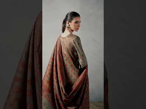 Verdant Views Green Viscose Jam Satin With Heavy Embroidery Work Unstitched Dress Material