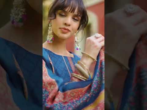 Downriver Blue Viscose Lawn Cotton Digital Print Unstitched Dress Material