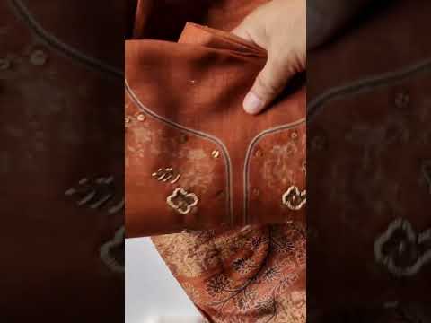 Redridge Brown Viscose Linen Khatli Crafted Artisan Elegance