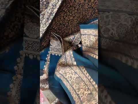 Artist Blue Viscose Silk Jacquard Zari Radiance Chapter